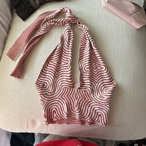 Patterned haltered crop top